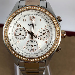Fossil Chronograph Rose Gold & Stainless Watch